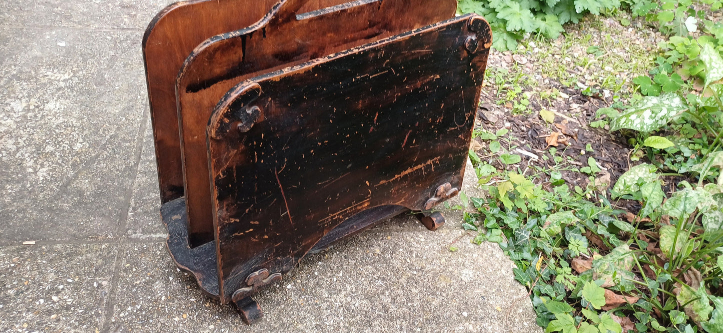 Vintage Early 20th Century Magazine Rack Storage. Decorative.