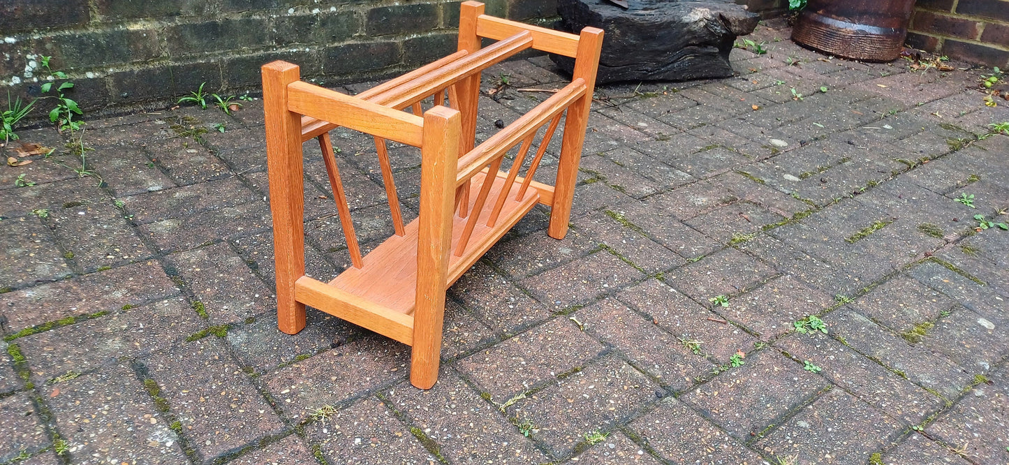 Vintage Retro 80s Teak Magazine Rack.