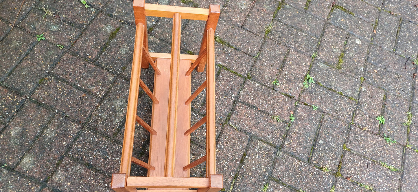 Vintage Retro 80s Teak Magazine Rack.