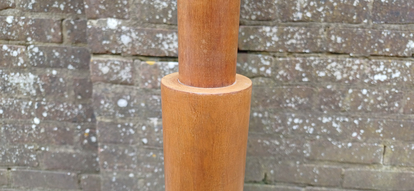 Vintage Art Deco 30s Wooden Turned Standard Lamp. Working.