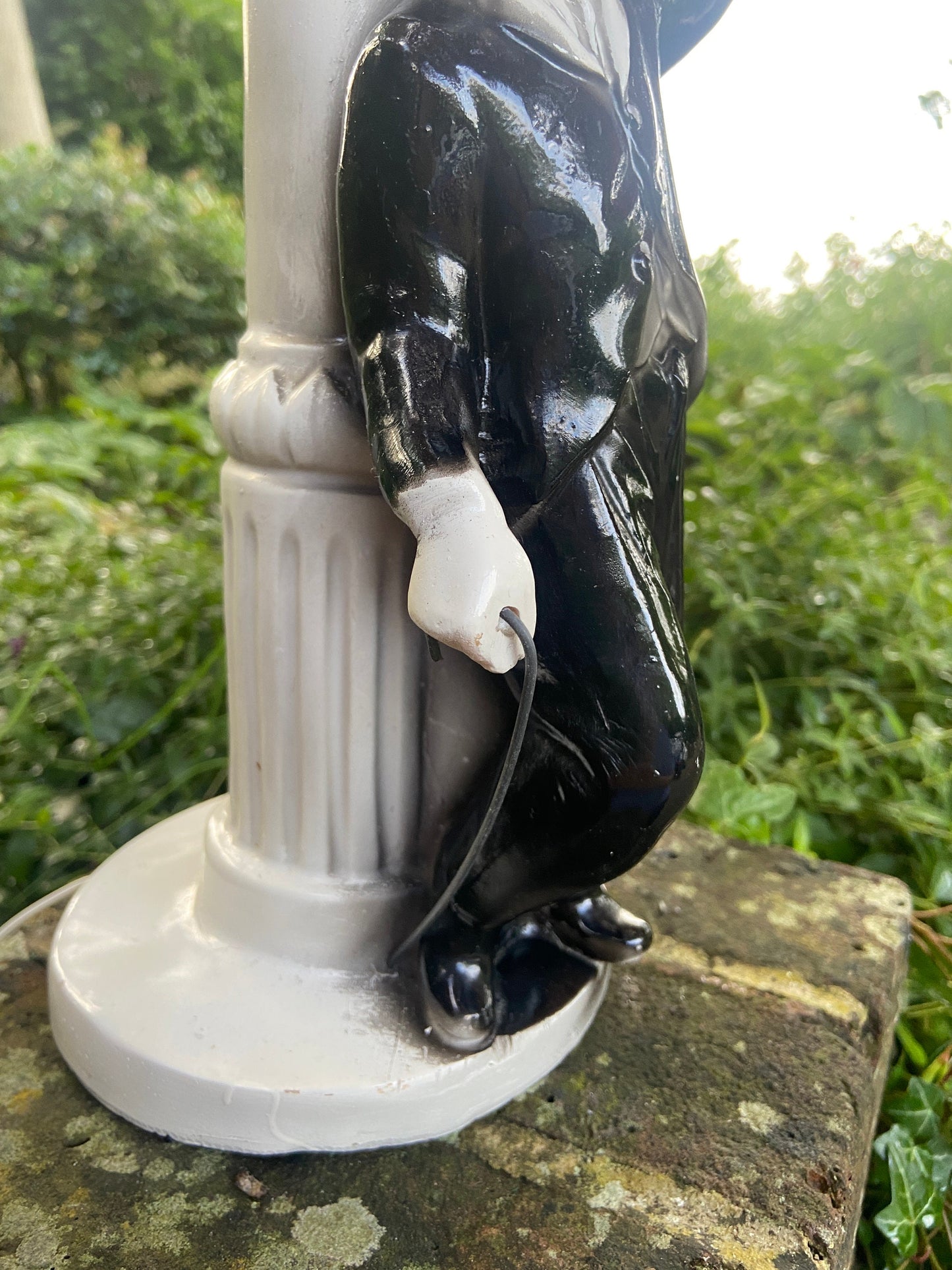 Collectible Charlie Chaplin ceramic table lamp, 1970s vintage table lamp, made in Italy, needs rewiring