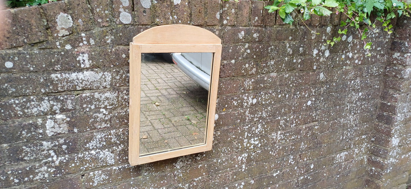 Pretty Solid Pine Vintage Stripped Victorian Wall Mirror