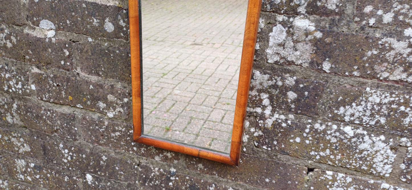 Quirky and Beautiful Early 20th Century Thin Mahogany Wall Mirror