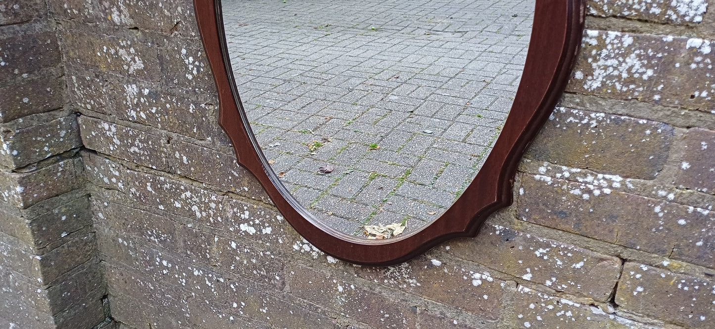 Vintage Teak Retro 70s Stag Shaped Decorative Wall Mirror