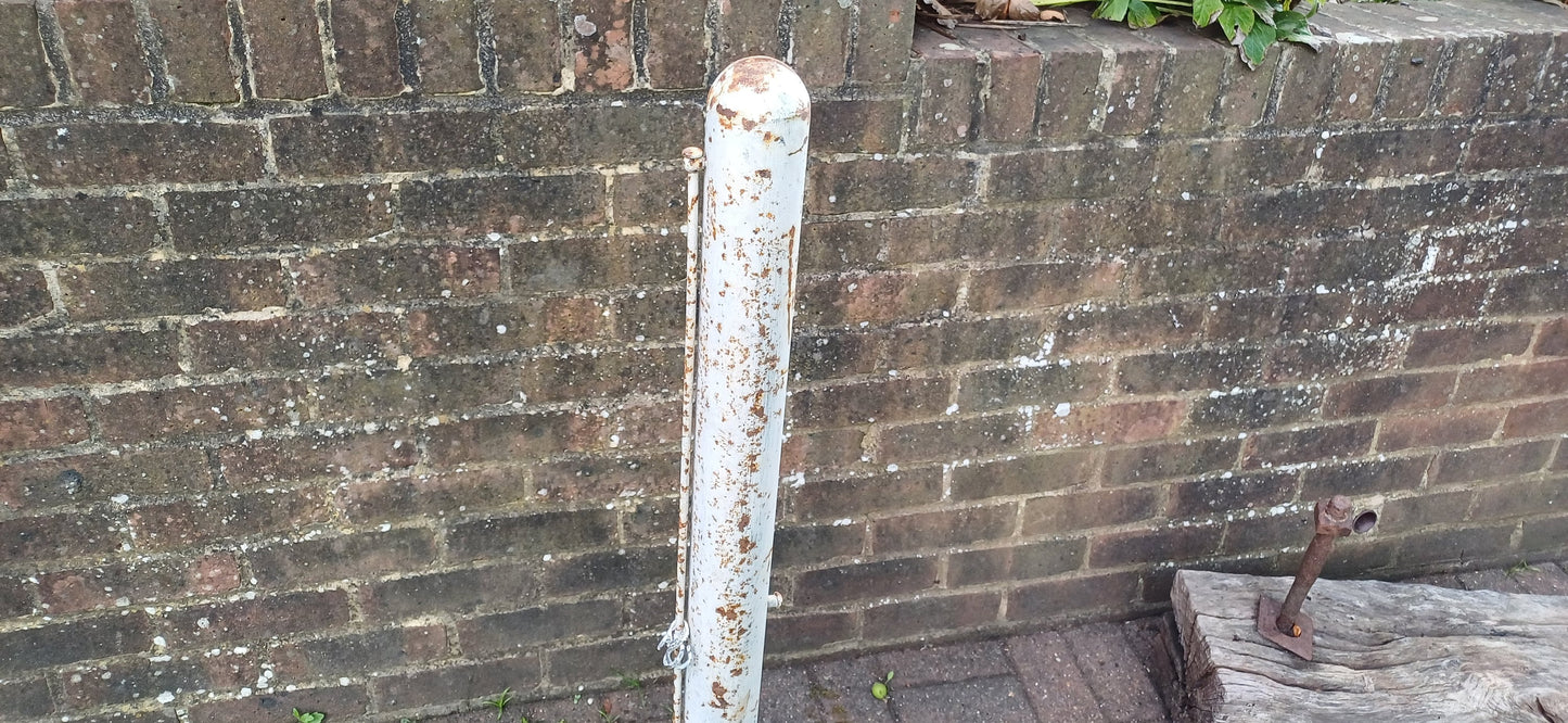 Pair of Vintage Iron Victorian Tennis Net Posts Multun-in- Parvo’ Halifax. Architectural Antique