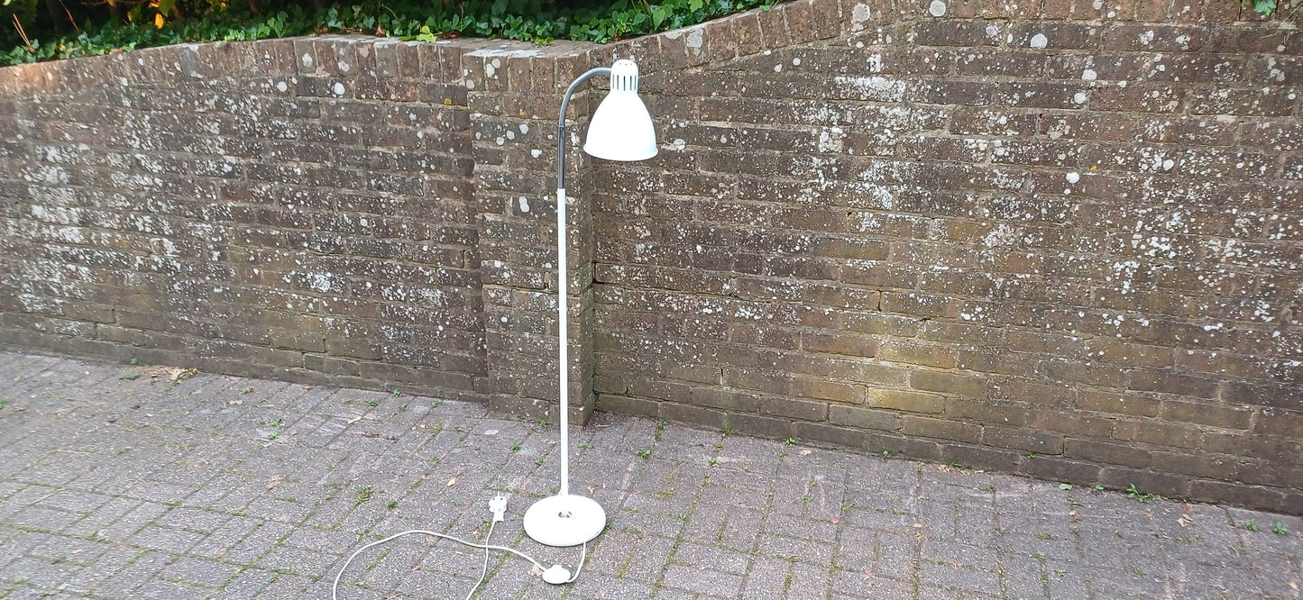 Retro Style White and Chrome Standard Lamp PAT Tested