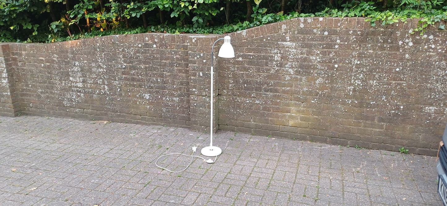 Retro Style White and Chrome Standard Lamp PAT Tested