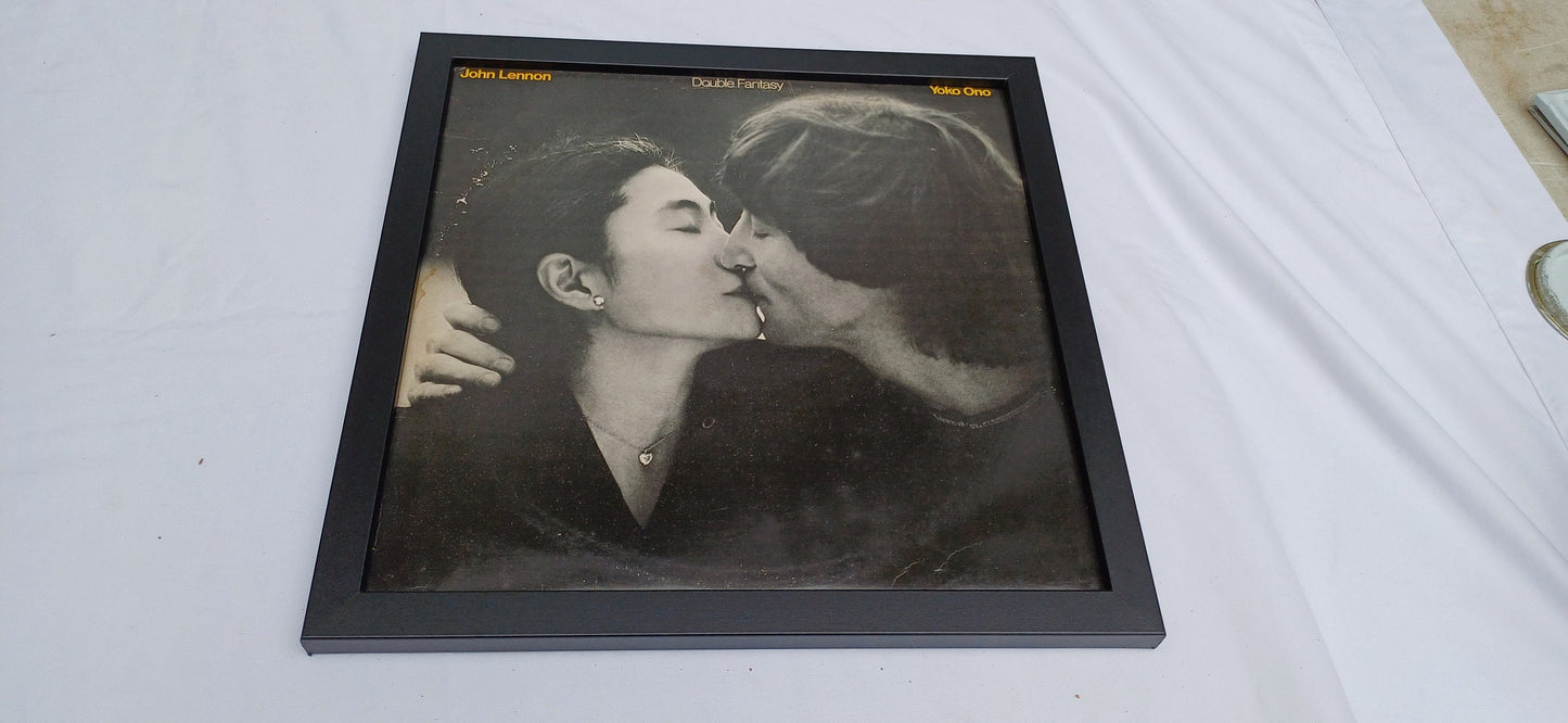 John Lennon Double Fantasy Genuine Original Framed Glazed Album Cover Pop Art Memorabilia.