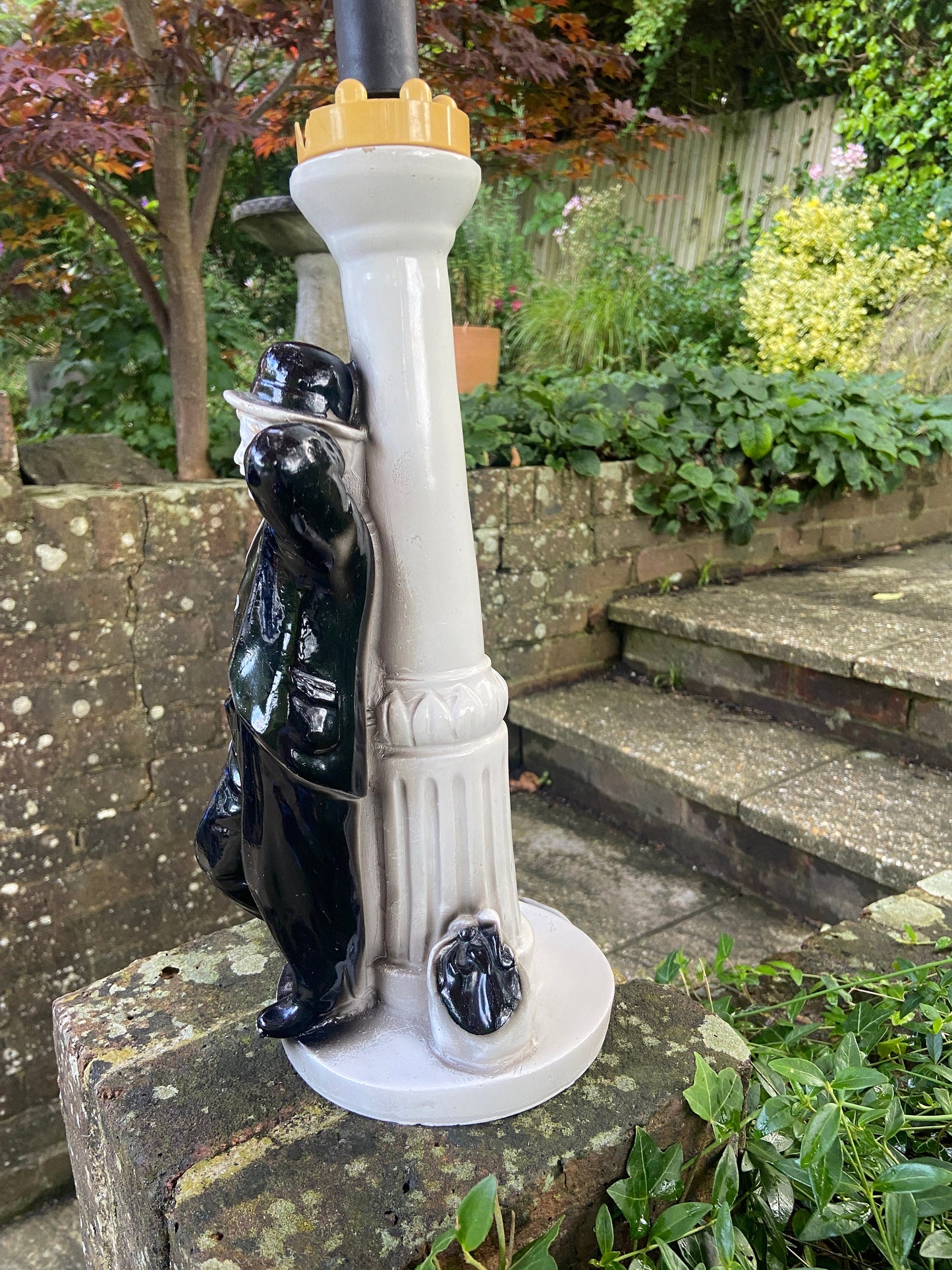 Collectible Charlie Chaplin ceramic table lamp, 1970s vintage table lamp, made in Italy, needs rewiring