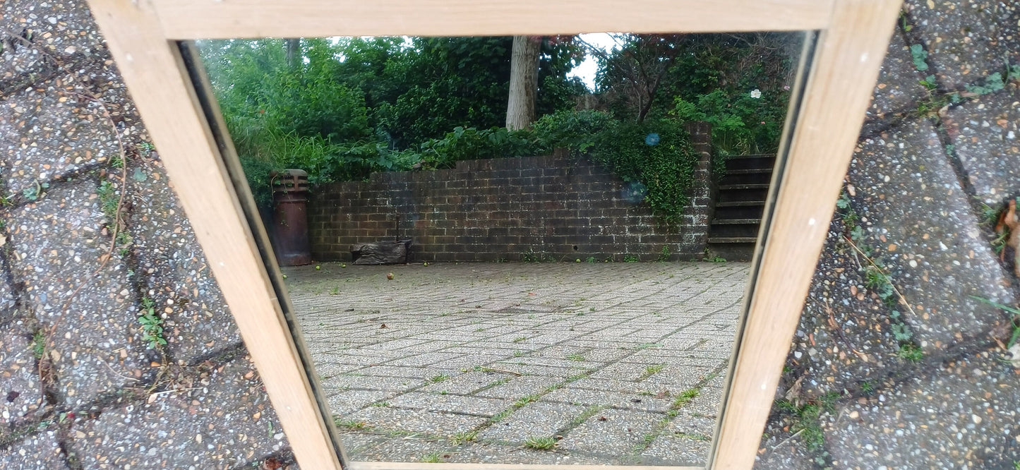 Pretty Solid Pine Vintage Stripped Victorian Wall Mirror