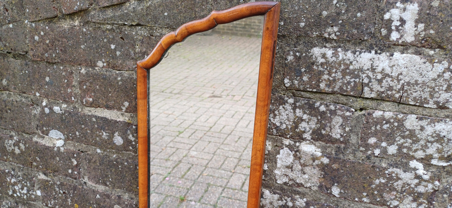 Quirky and Beautiful Early 20th Century Thin Mahogany Wall Mirror