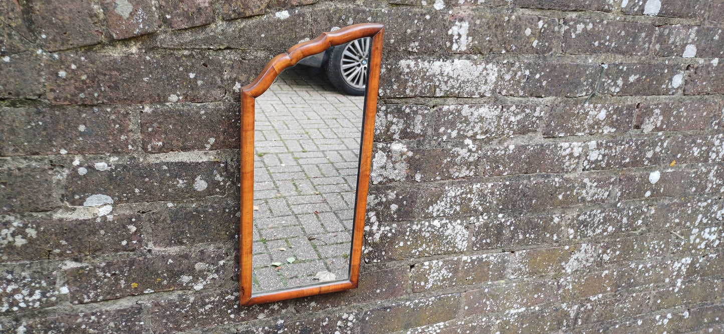 Quirky and Beautiful Early 20th Century Thin Mahogany Wall Mirror