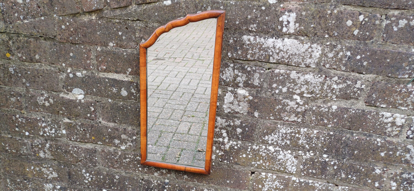 Quirky and Beautiful Early 20th Century Thin Mahogany Wall Mirror