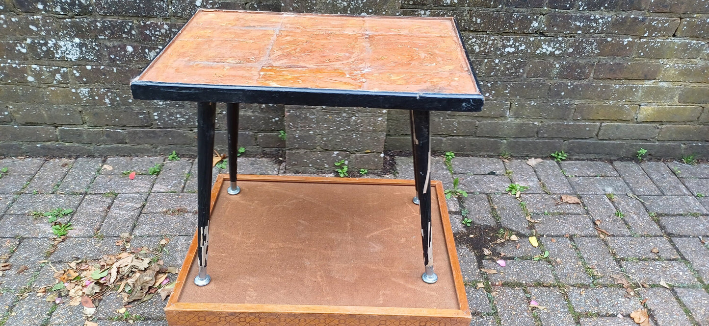 Pair Two Vintage Retro 50s 60s Coffee Tables Plant Stands For Upcycling