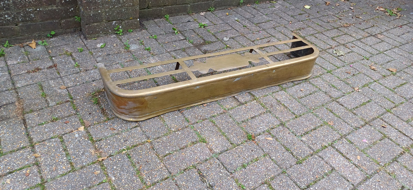 Vintage Victorian Shelf Platform Brass Decorative Fender Fireplace Guard