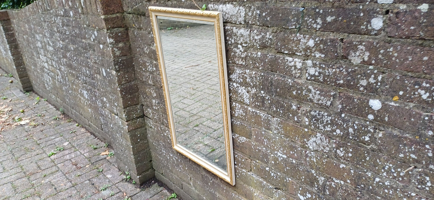 Beautiful Large Vintage Gold and Cream Decorative Wall Mirror 75 x 47 cm