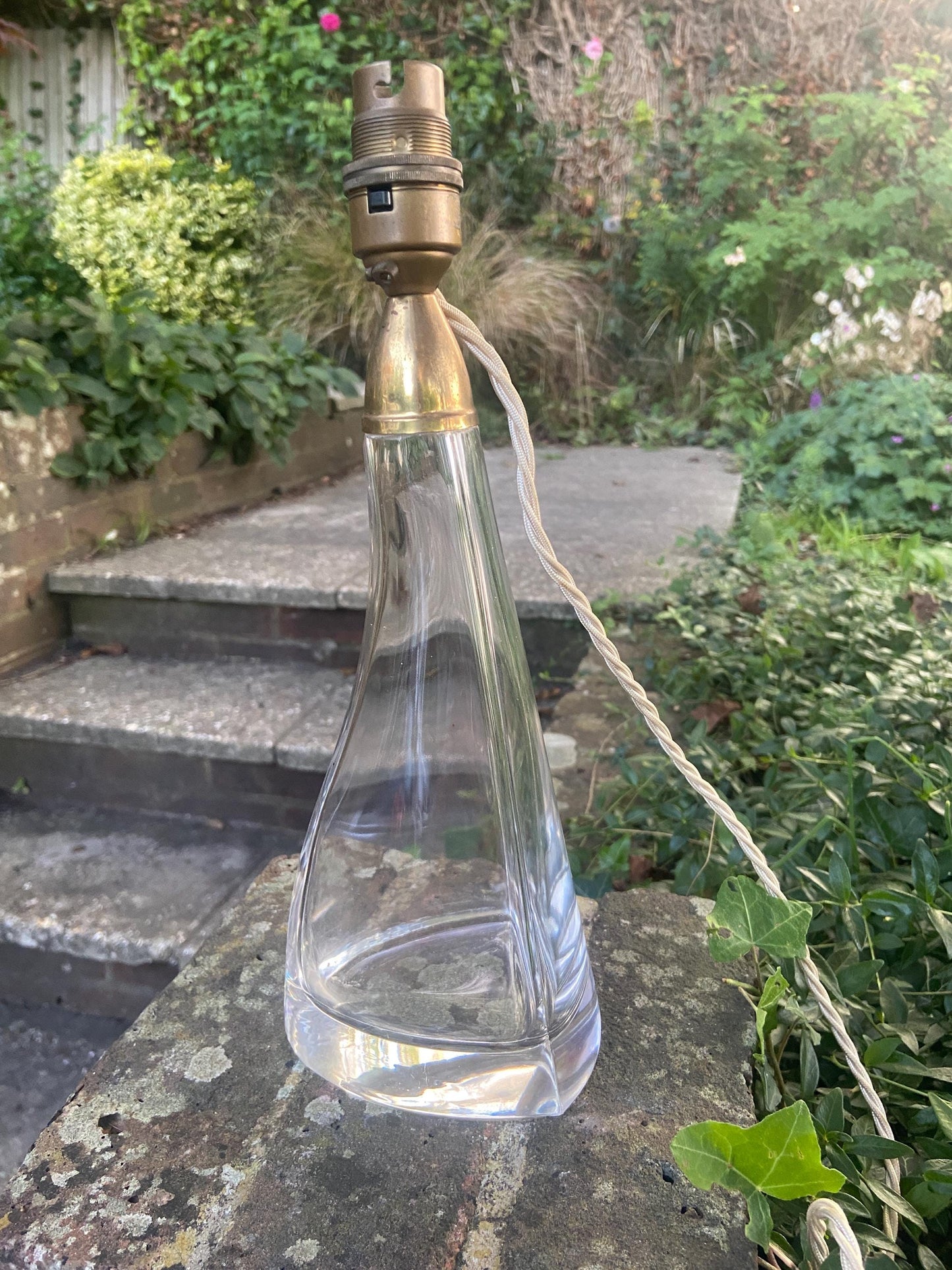 Retro upcycled glass vintage table lamp