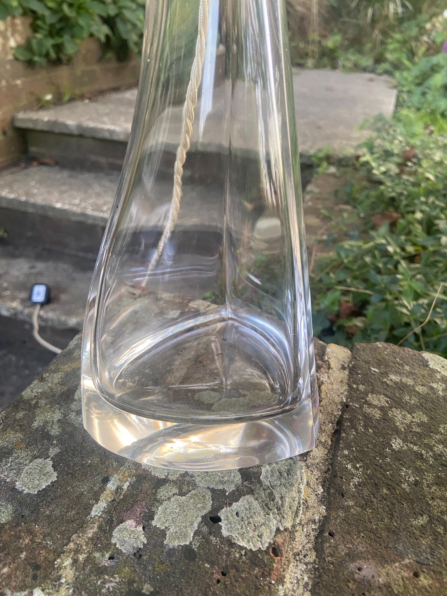 Retro upcycled glass vintage table lamp