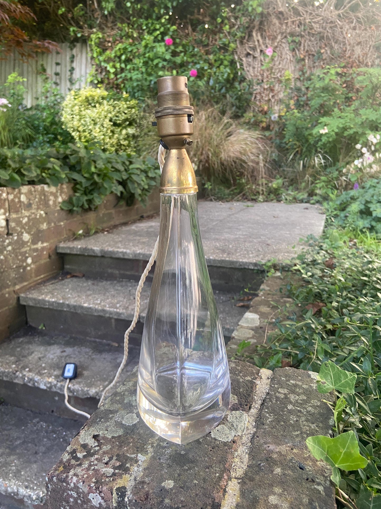 Retro upcycled glass vintage table lamp