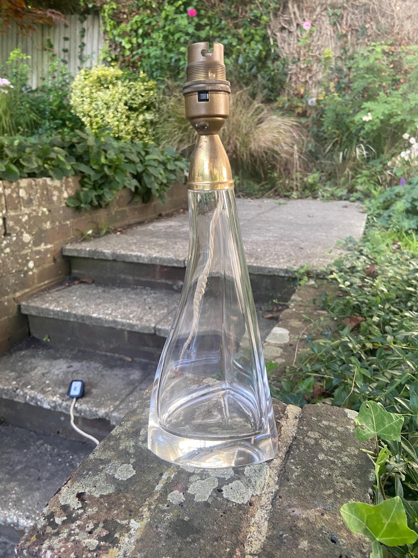 Retro upcycled glass vintage table lamp