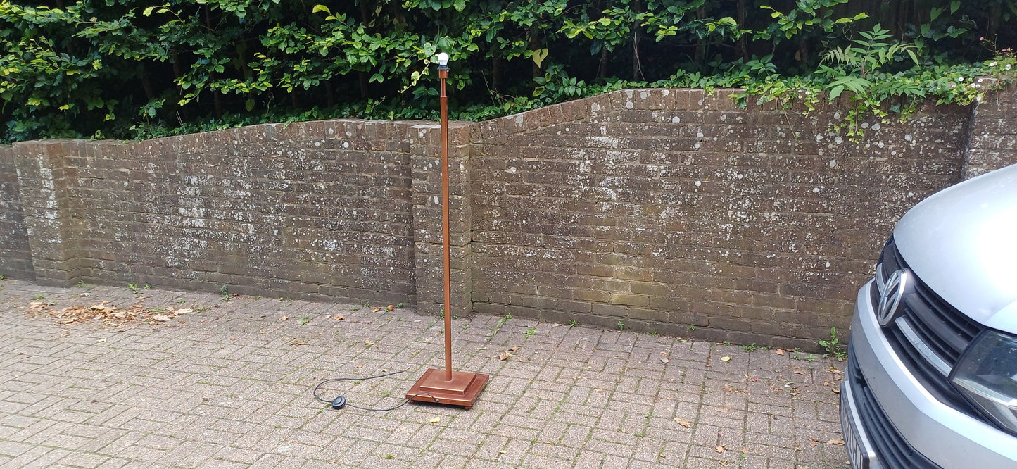 Top Quality Vintage Designer Retro 80s Reproduction of an Art Deco Standard Lamp with Copper Finish.