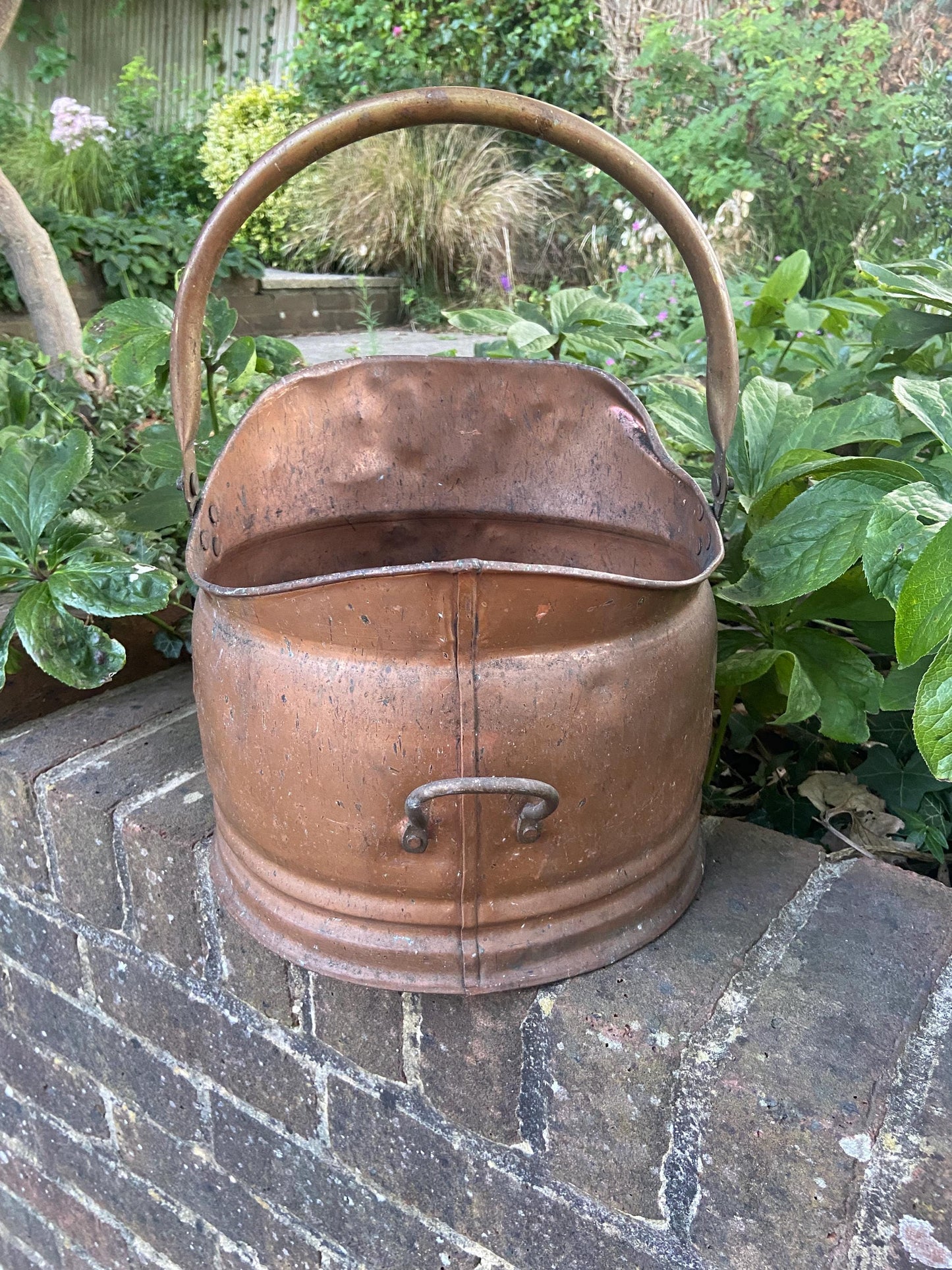 Vintage copper bucket, copper coal bucket - mid 20th century - great item, plant pot, planter, metal bucket, copper bucket, bronze bucket