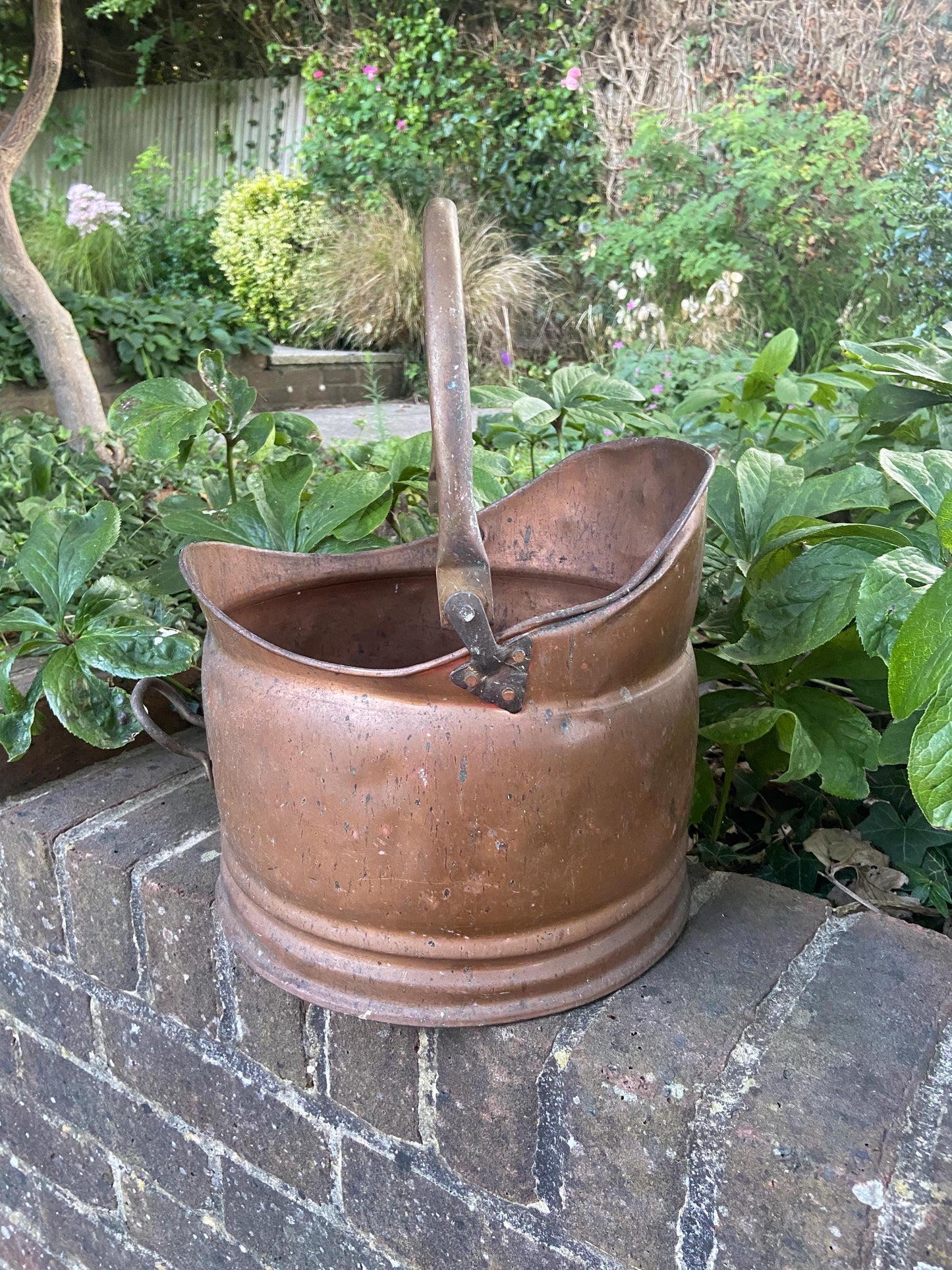 Vintage copper bucket, copper coal bucket - mid 20th century - great item, plant pot, planter, metal bucket, copper bucket, bronze bucket