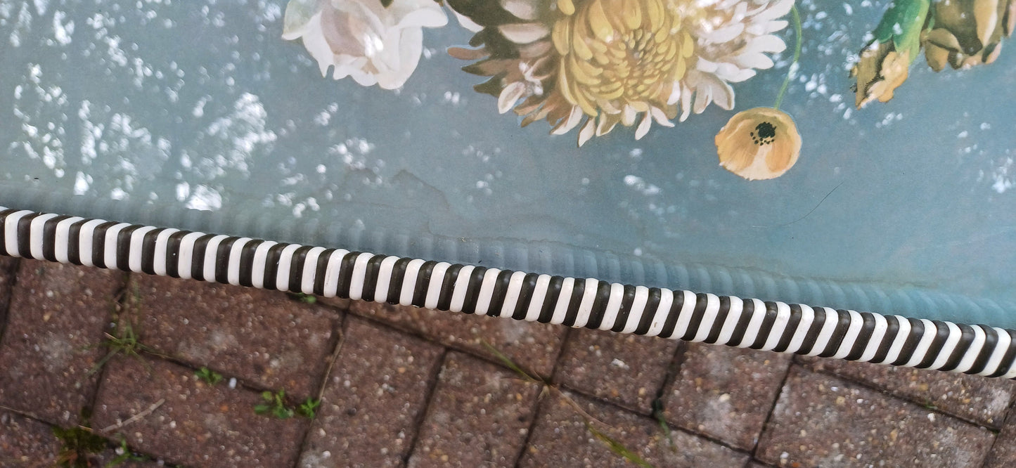 Quirky Retro Coffee Table Fire Screen Still Life Black and White Woven Plastic Decoration Wilf Walker.