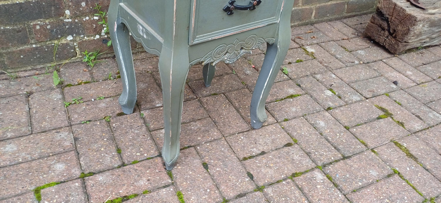 Quirky Painted Shabby Chic Bedside Cupboard with Jungle Wildlife Snake Tiger Monkey Decoupage
