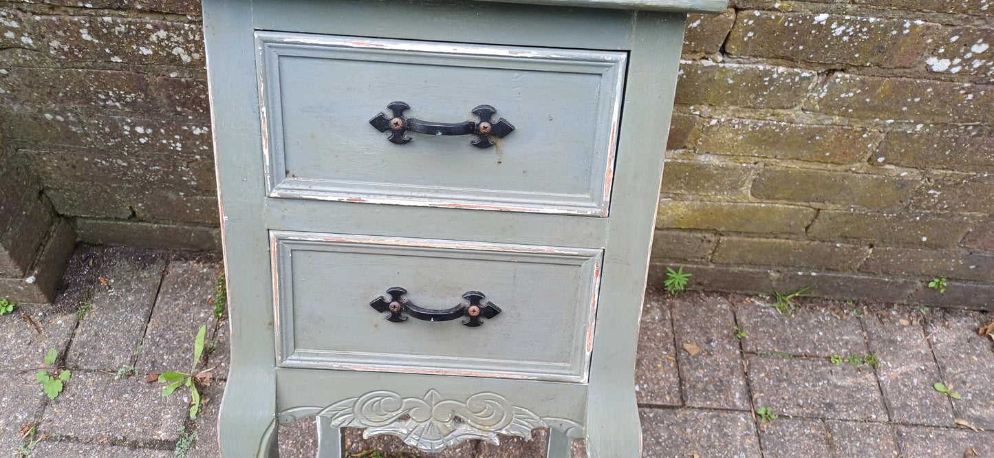 Quirky Painted Shabby Chic Bedside Cupboard with Jungle Wildlife Snake Tiger Monkey Decoupage