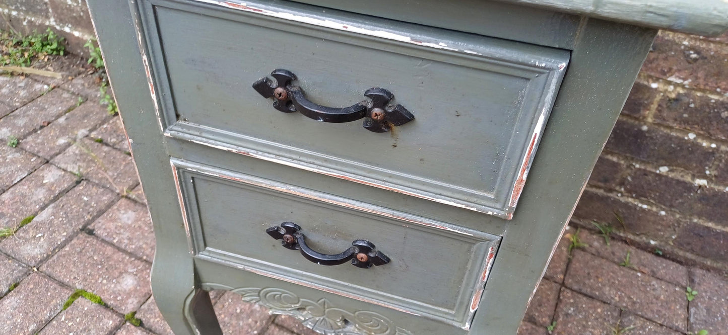 Quirky Painted Shabby Chic Bedside Cupboard with Jungle Wildlife Snake Tiger Monkey Decoupage