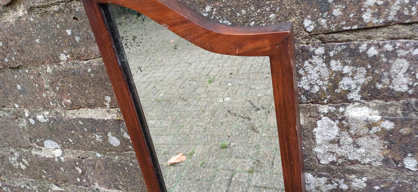 Quirky Pair of Upcycled Early 20th Century Shaped Mahogany Wall Mirrors.
