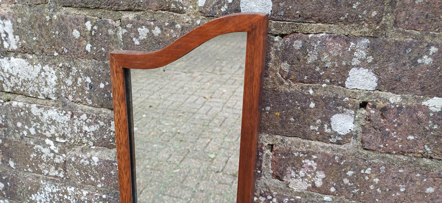 Quirky Pair of Upcycled Early 20th Century Shaped Mahogany Wall Mirrors.