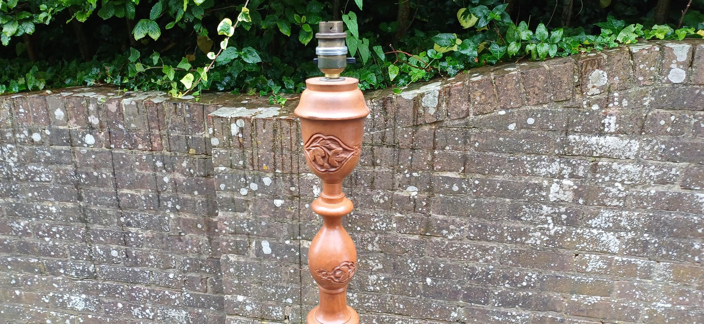 Superb Vintage Mid 20th Century Carved Oriental Style Standard Lamp
