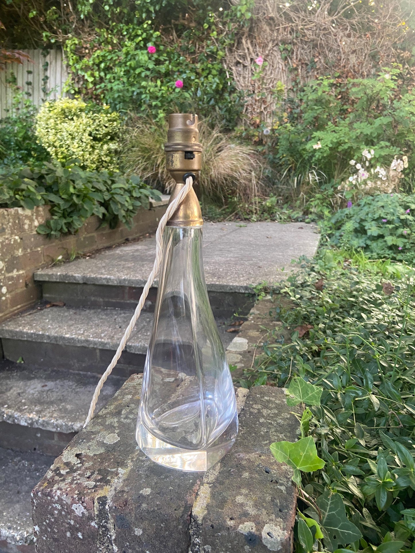 Retro upcycled glass vintage table lamp
