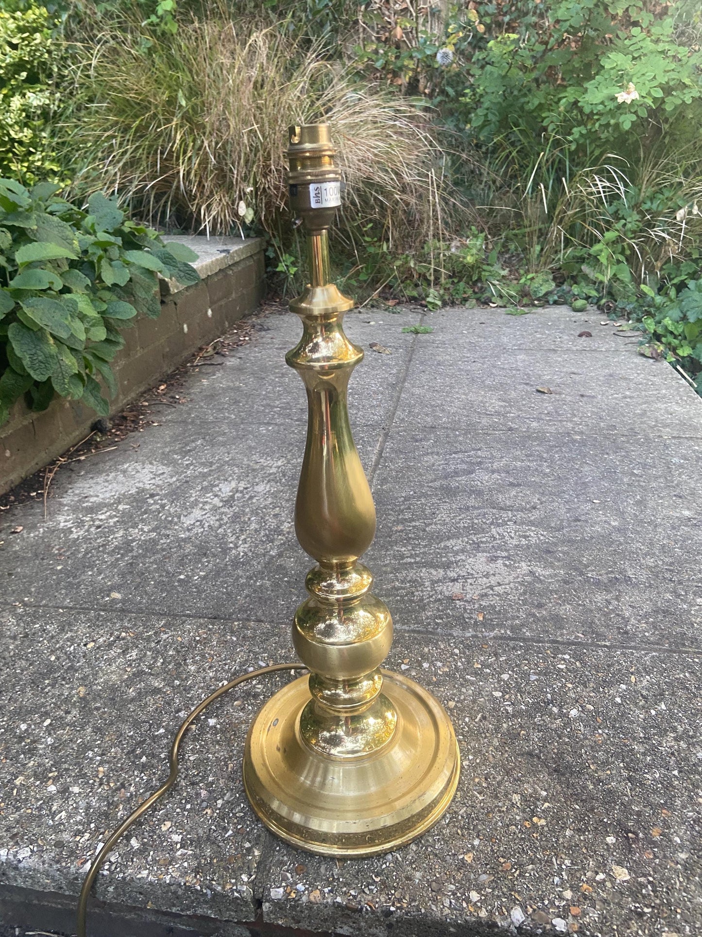 Super vintage shiny brass vintage table lamp BHS made - BHS table lamp, tall