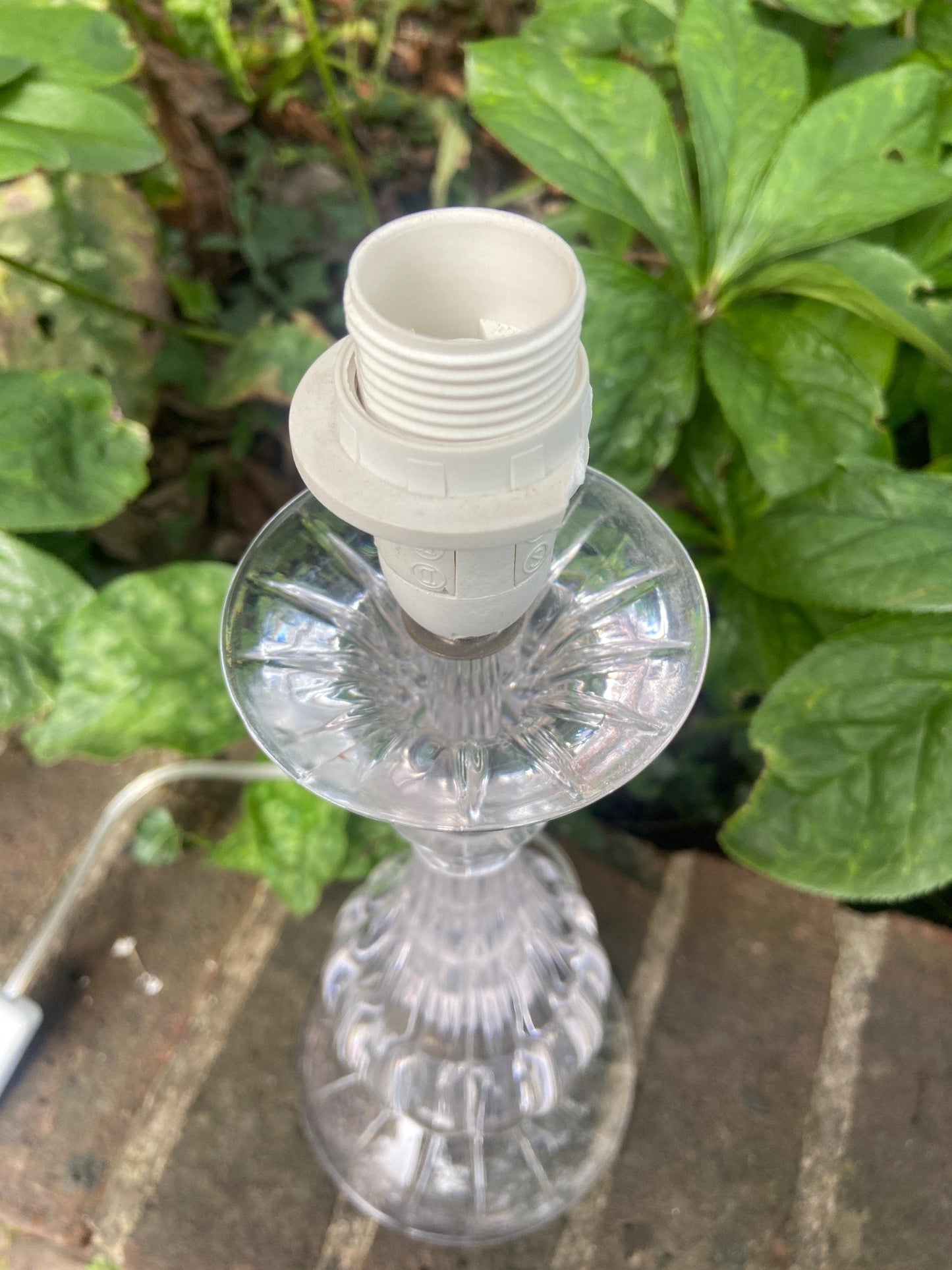 Vintage Laura Ashley Mock Crystal Glass Table lamp, working table vintage lamp