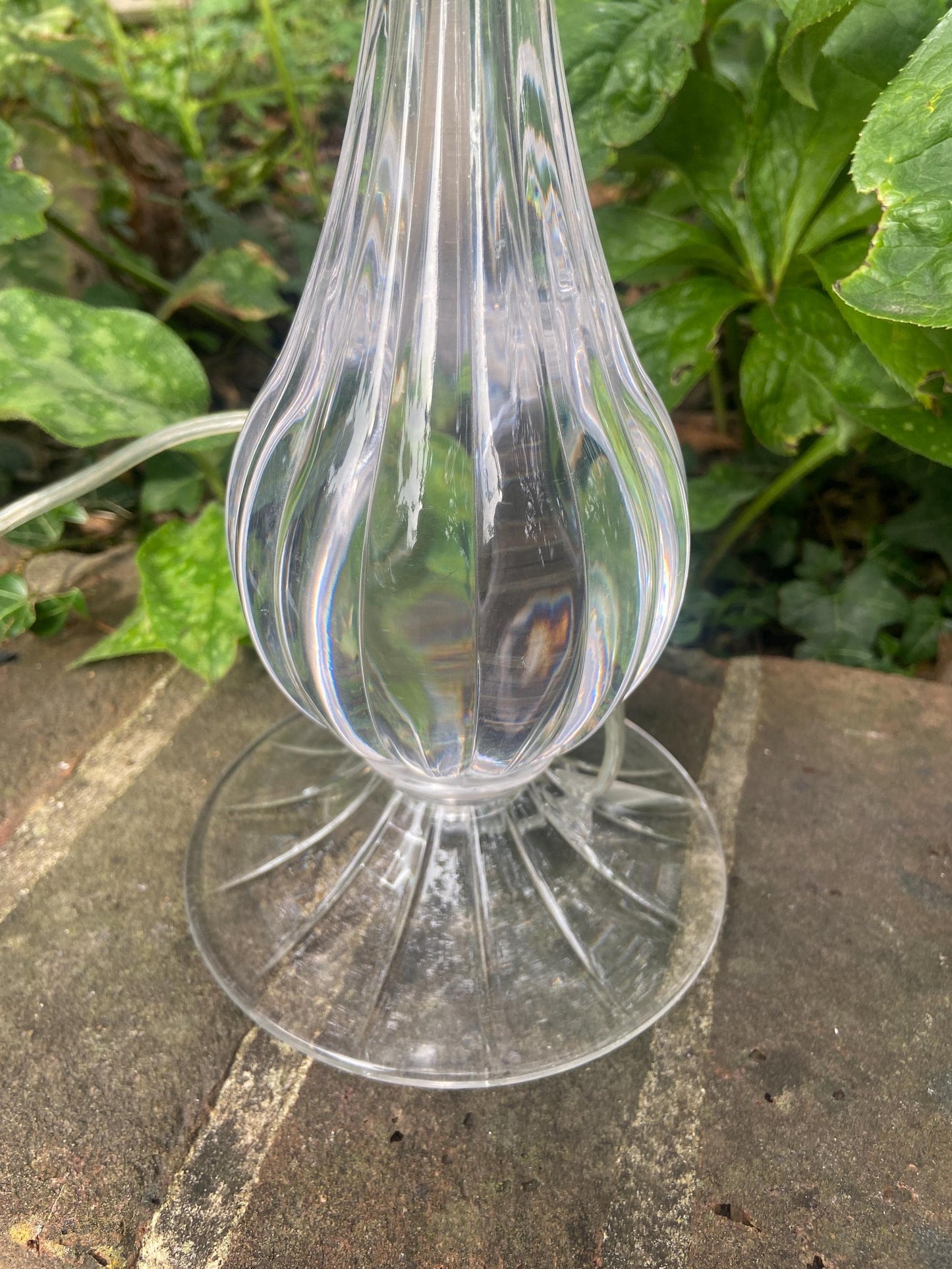 Vintage Laura Ashley Mock Crystal Glass Table lamp, working table vintage lamp