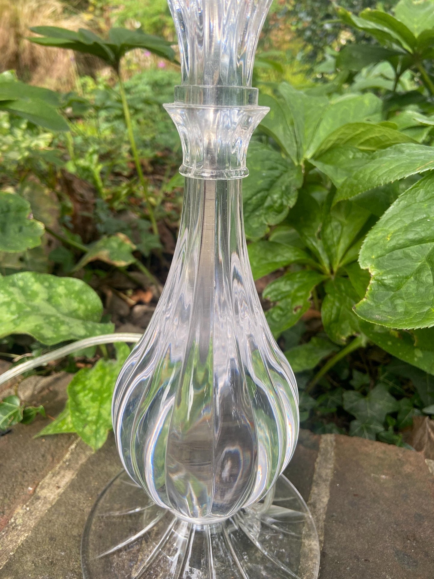 Vintage Laura Ashley Mock Crystal Glass Table lamp, working table vintage lamp