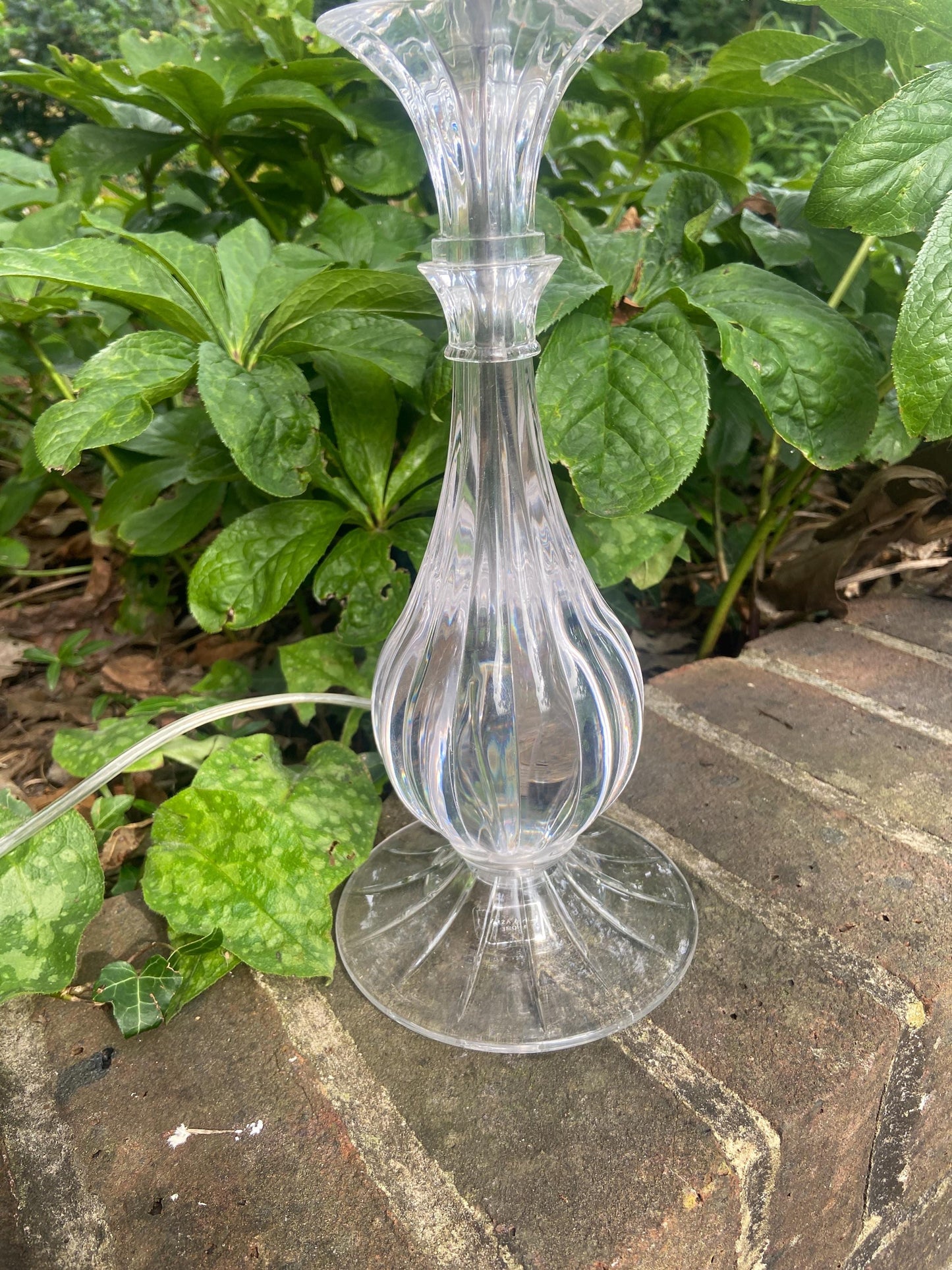Vintage Laura Ashley Mock Crystal Glass Table lamp, working table vintage lamp