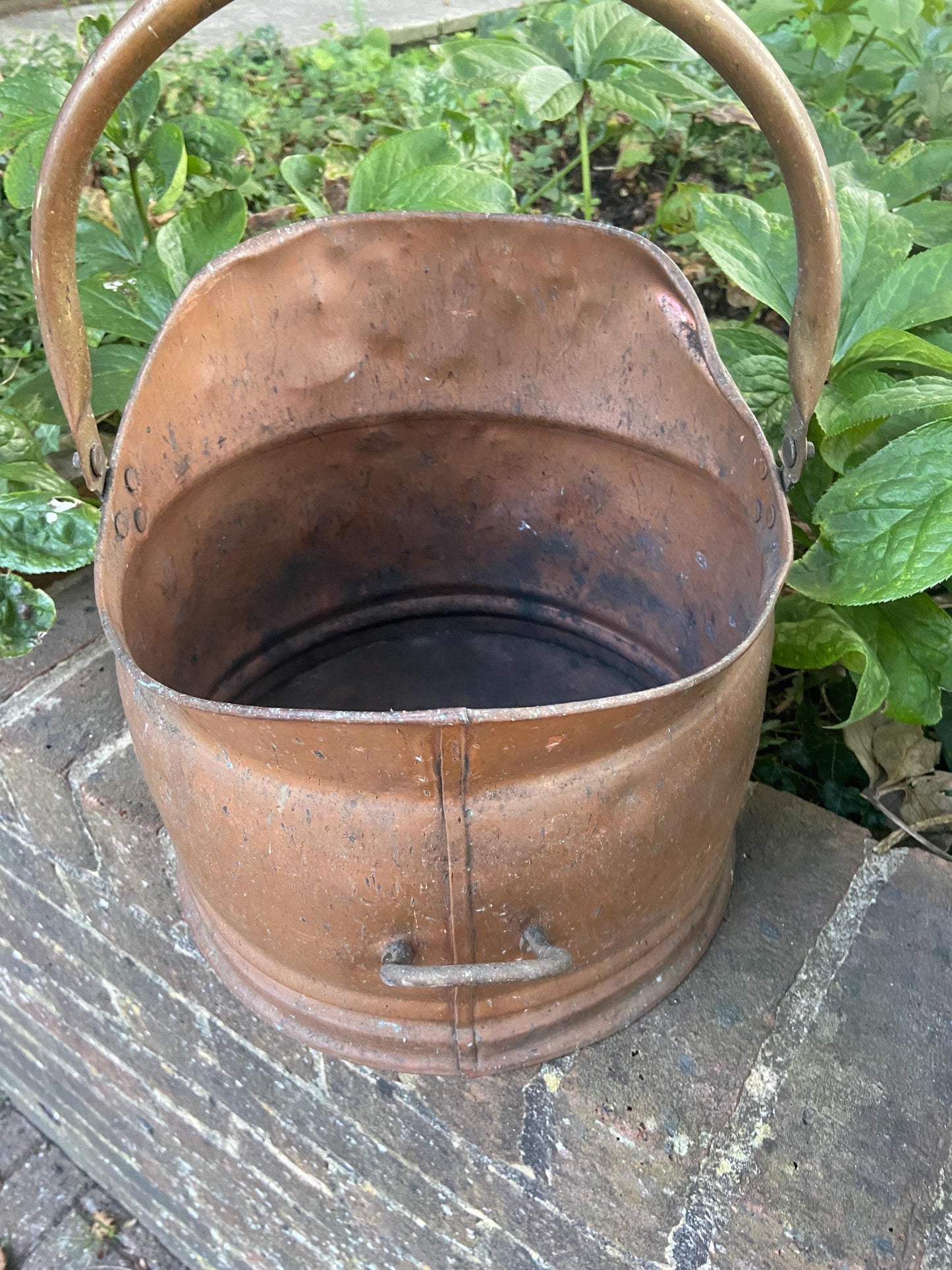 Vintage copper bucket, copper coal bucket - mid 20th century - great item, plant pot, planter, metal bucket, copper bucket, bronze bucket