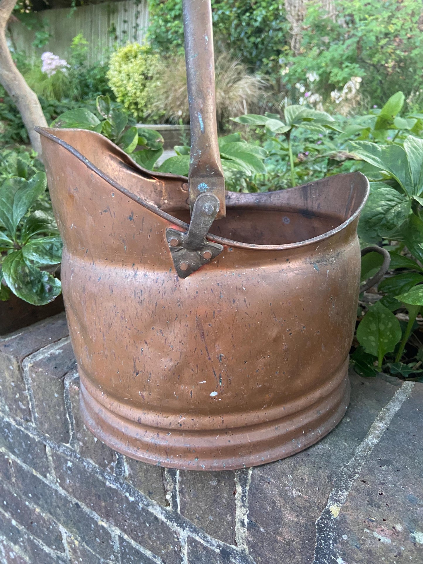 Vintage copper bucket, copper coal bucket - mid 20th century - great item, plant pot, planter, metal bucket, copper bucket, bronze bucket