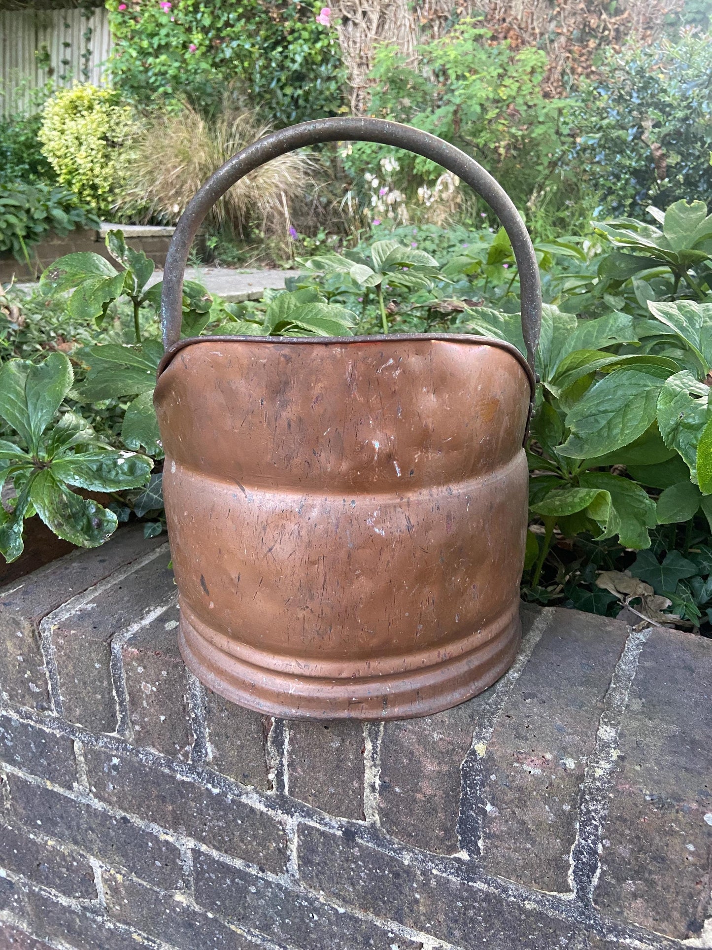 Vintage copper bucket, copper coal bucket - mid 20th century - great item, plant pot, planter, metal bucket, copper bucket, bronze bucket