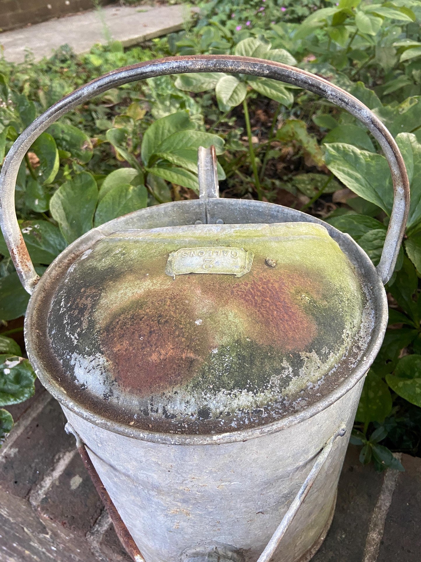 Vintage gardening watering can - vintage water can, vintage gardenware, antique watering can, 2 gallons, early 1900s