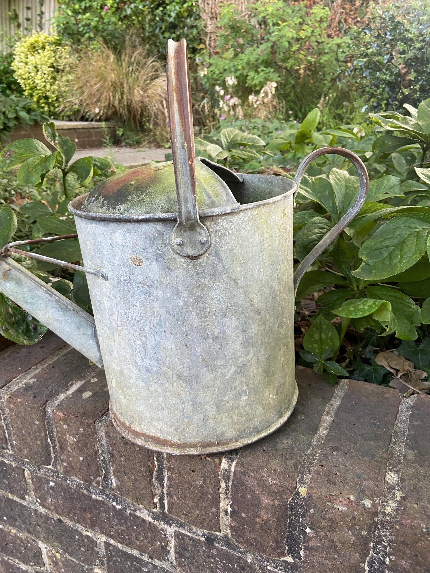 Vintage gardening watering can - vintage water can, vintage gardenware, antique watering can, 2 gallons, early 1900s
