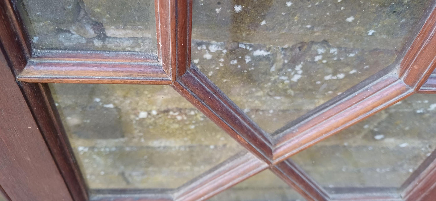 Pair of Late Victorian Astral Glazed Mahogany Doors Window Decoration or Project