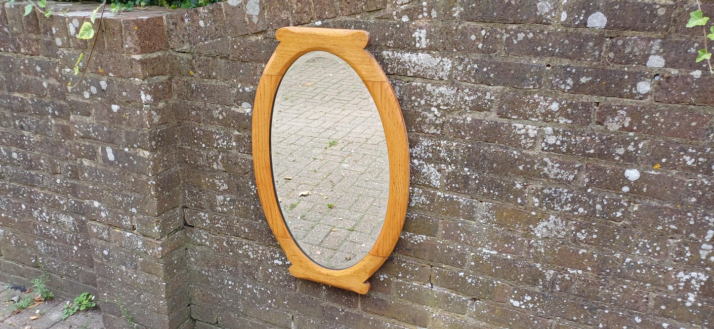 Charming Vintage Wall Large Vintage Golden Oak Wall Mirror Bevelled Glass VGC