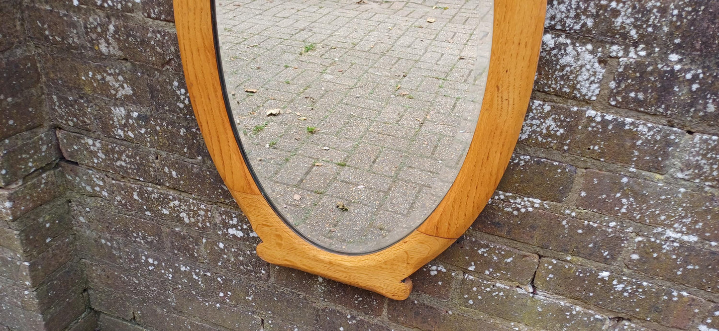 Charming Vintage Wall Large Vintage Golden Oak Wall Mirror Bevelled Glass VGC