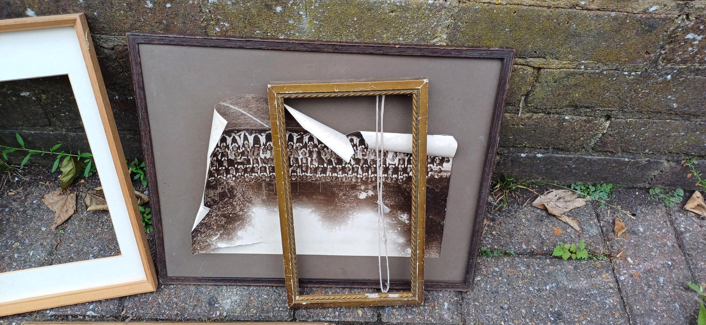 Collection of Wooden Vintage Pictures Picture Frames Framing Frame Photo Photograph Artist Upcycling Project.