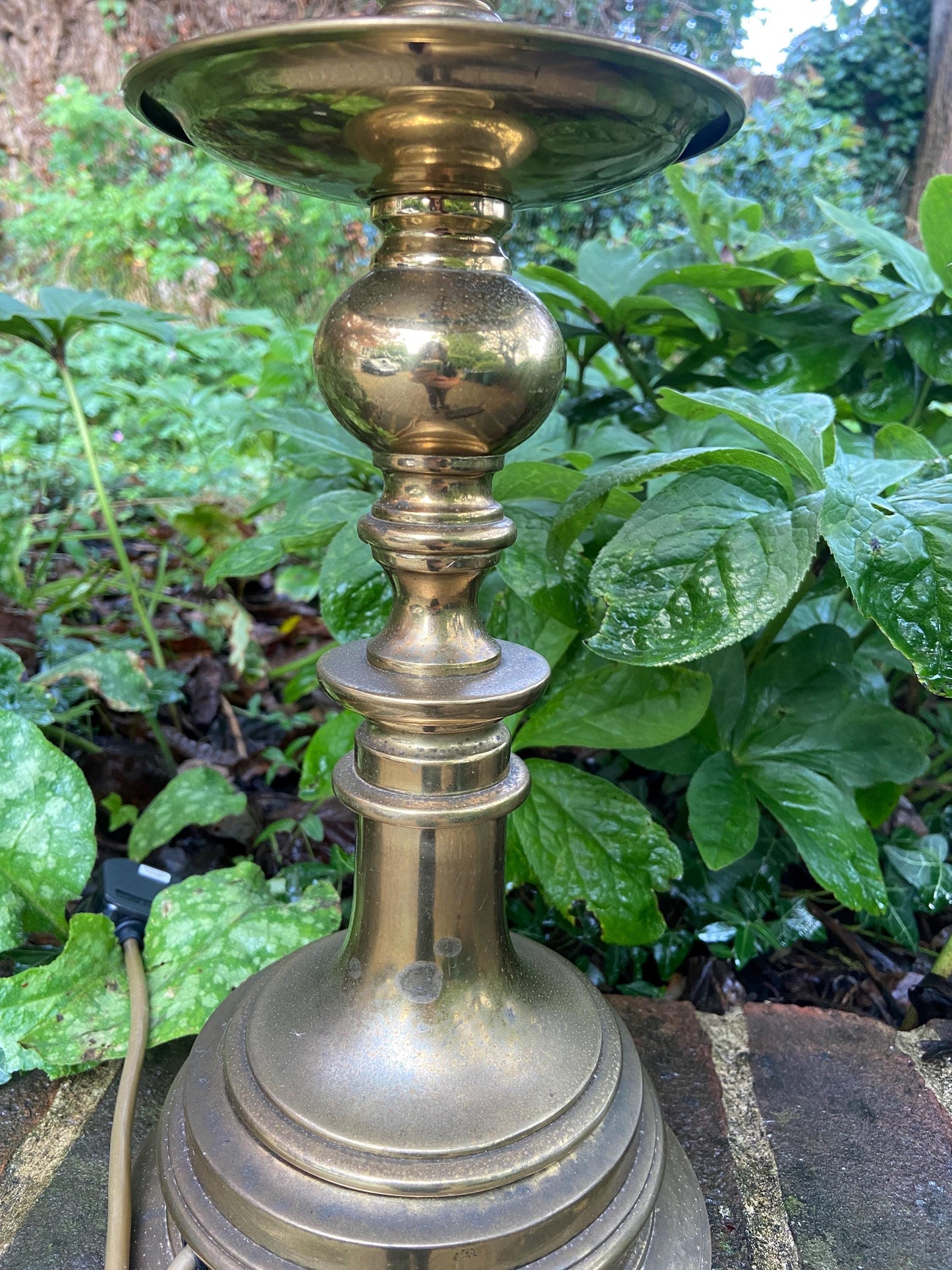 Vintage large mock French Empire Bouillotte style table lamp made by Leviton 1980s